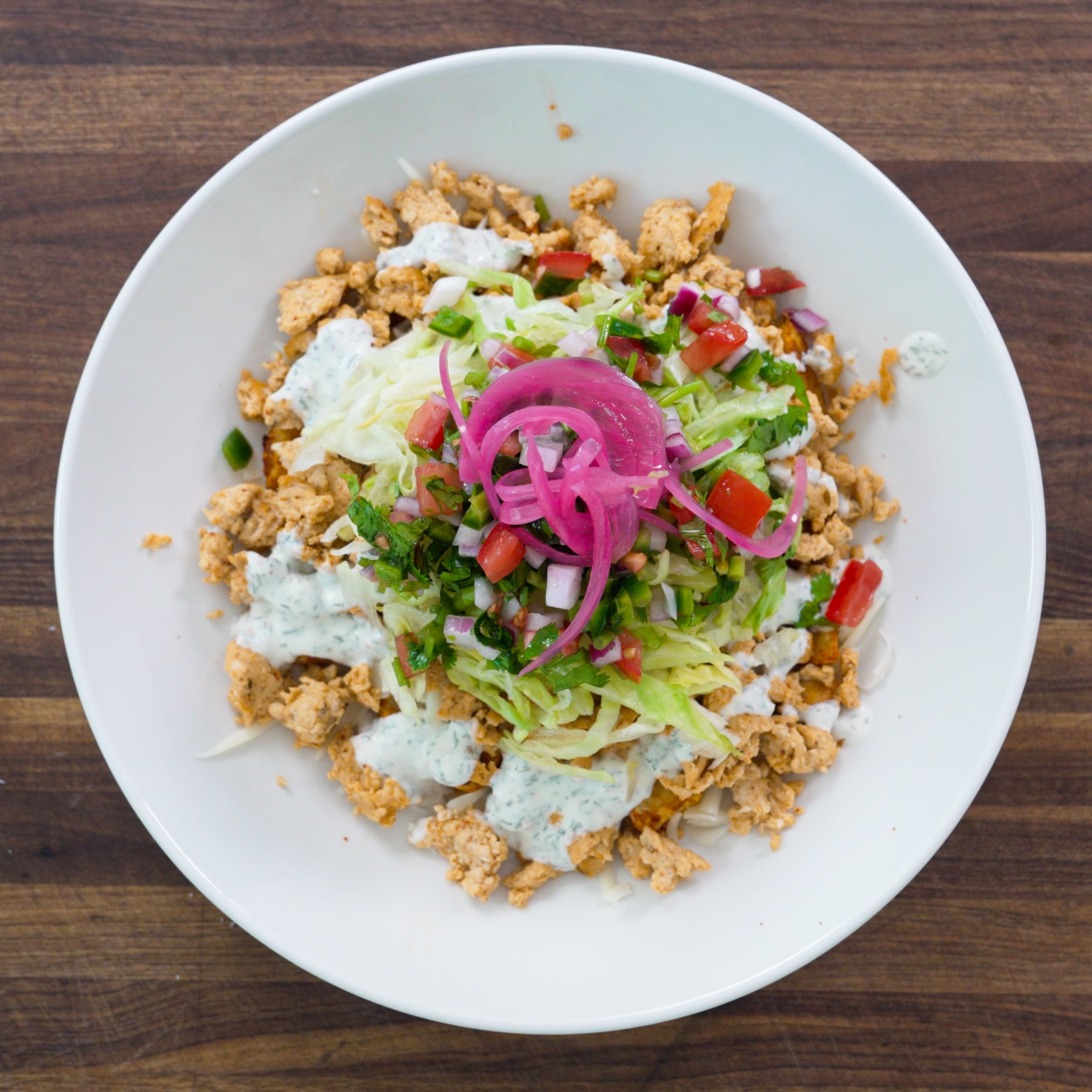 Ground Chicken and Crispy Potato Bowl
