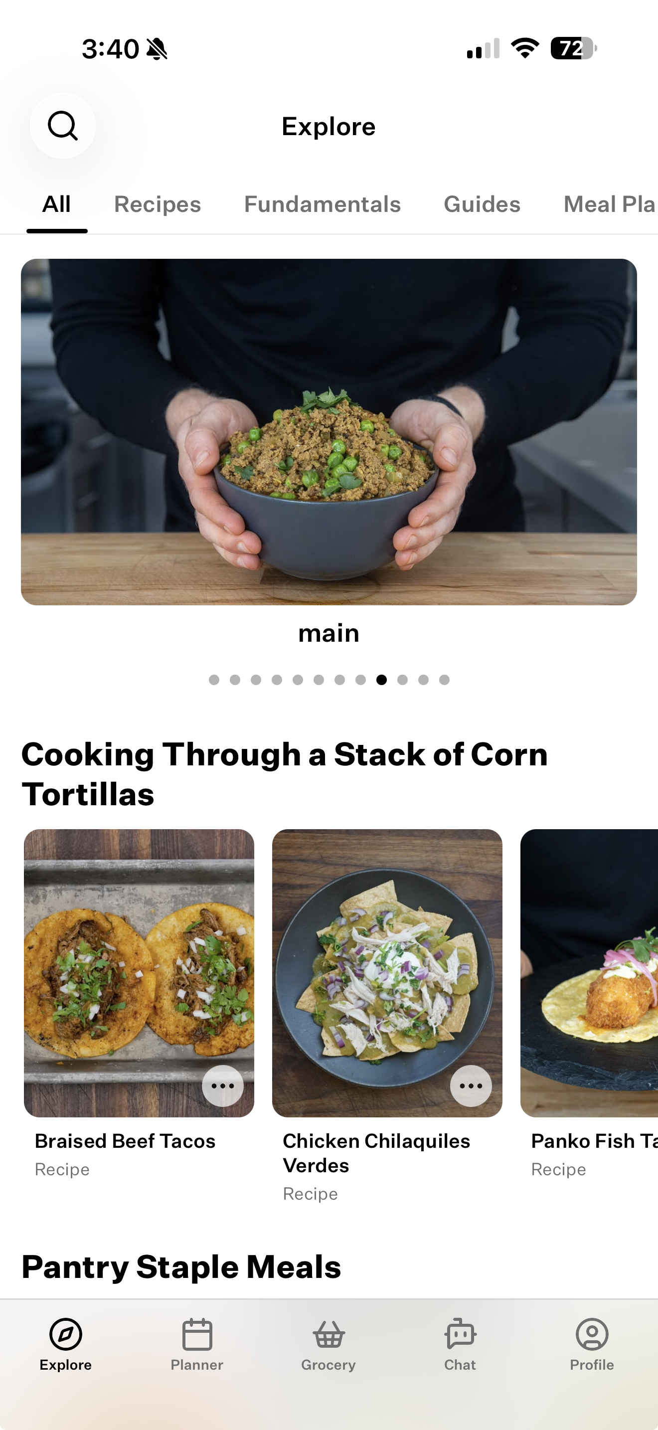Exploring Cook Well recipes on an iPhone